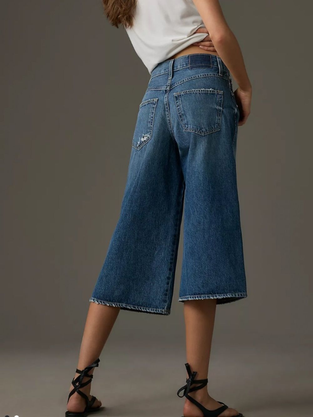 AMO Gabriella High-Waisted Short Crop Culotte Jeans Sz 26 NWT $292!! - Picture 2 of 6